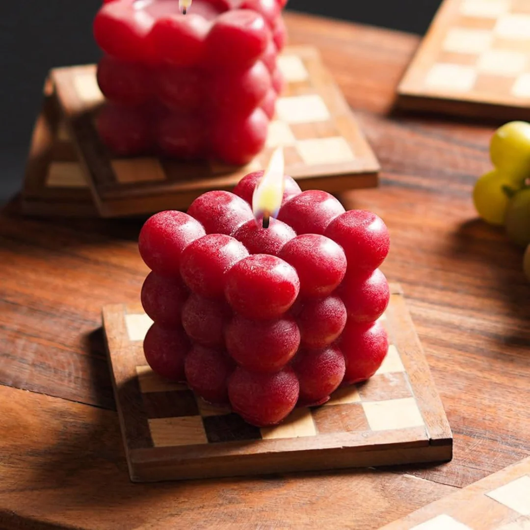 Bubble Cube Decorative Candle | Handmade Aesthetic Candle for Home Décor & Gifting