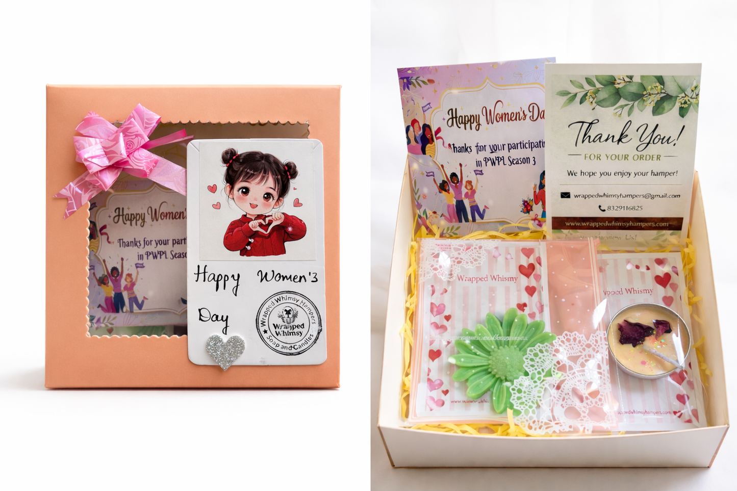 Mini Women's Day Gift Hamper |  Mini Handmade soap & Mini scented candle