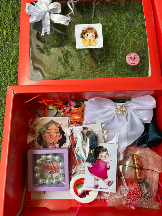 Wrapped Whimsy Premium Handmade Gift Hamper for Women | Candle, Jewelry, Keychain & Self-Care Gift Box