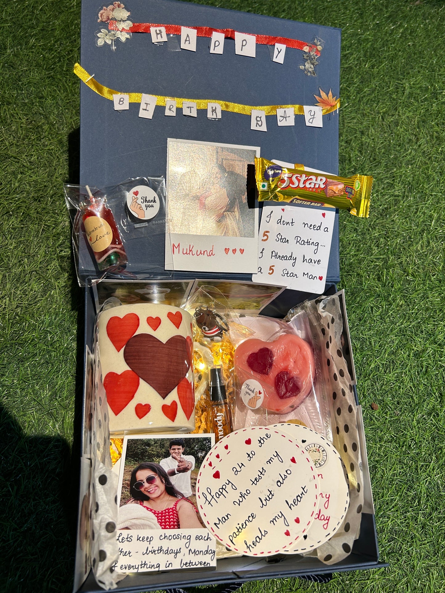 Personalised Birthday Gift Hamper for Him | Romantic Photo, Mug, Candle & Love Notes