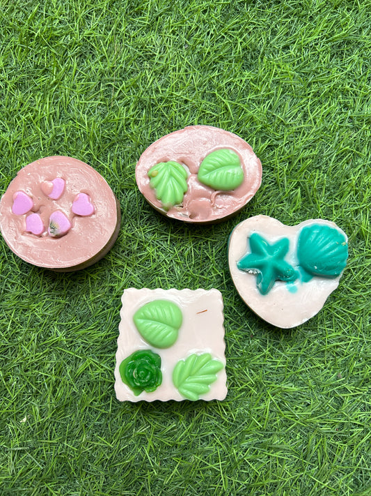 Handmade Designer Soap | Heart, Leaf & Shell Embedded Soap Bar