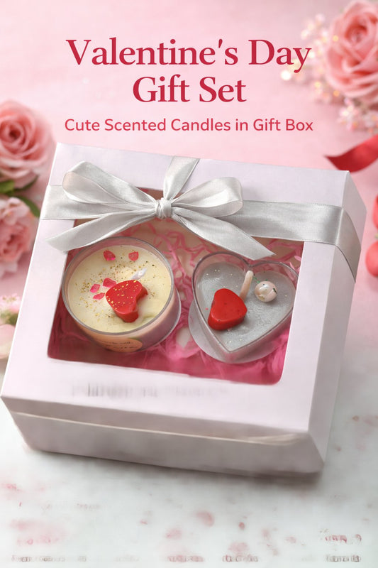 Valentine’s Day Scented Candle Gift Set – Romantic Heart Candles in Gift Box