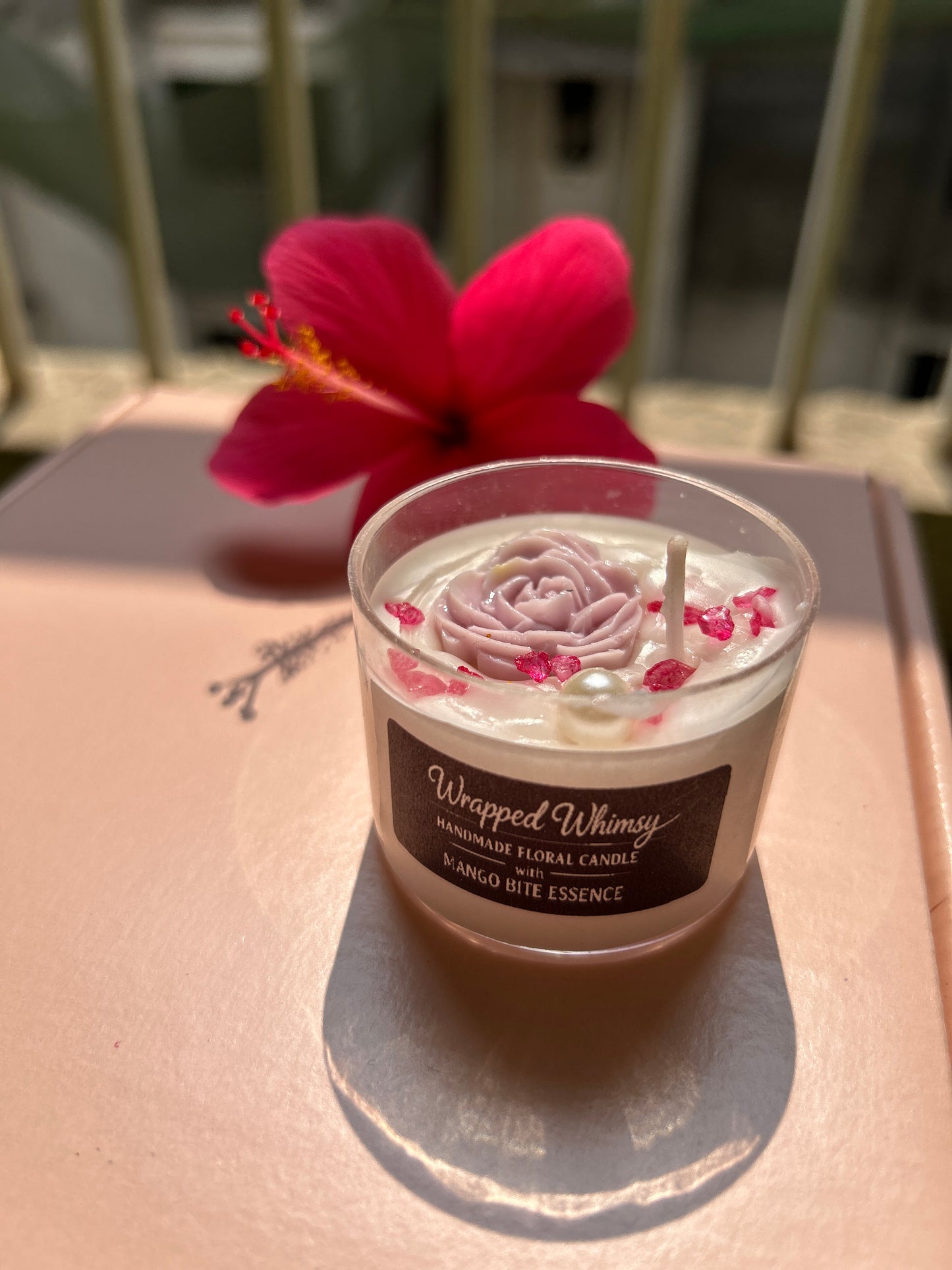 Handmade Floral Scented Candle – Mango Bite Essence | Pack of 2