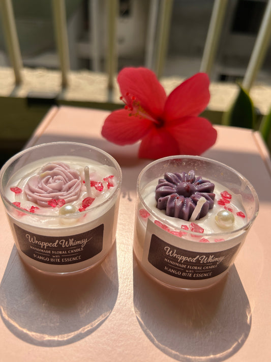 Handmade Floral Scented Candle – Mango Bite Essence | Pack of 2