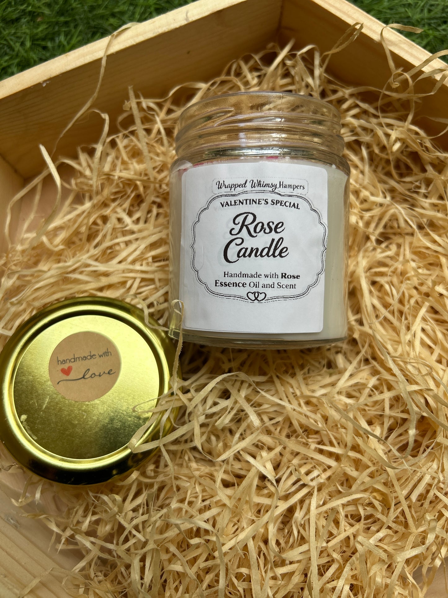 Valentine’s Special Rose Candle | Handmade Scented Candle with Rose Essence Oil