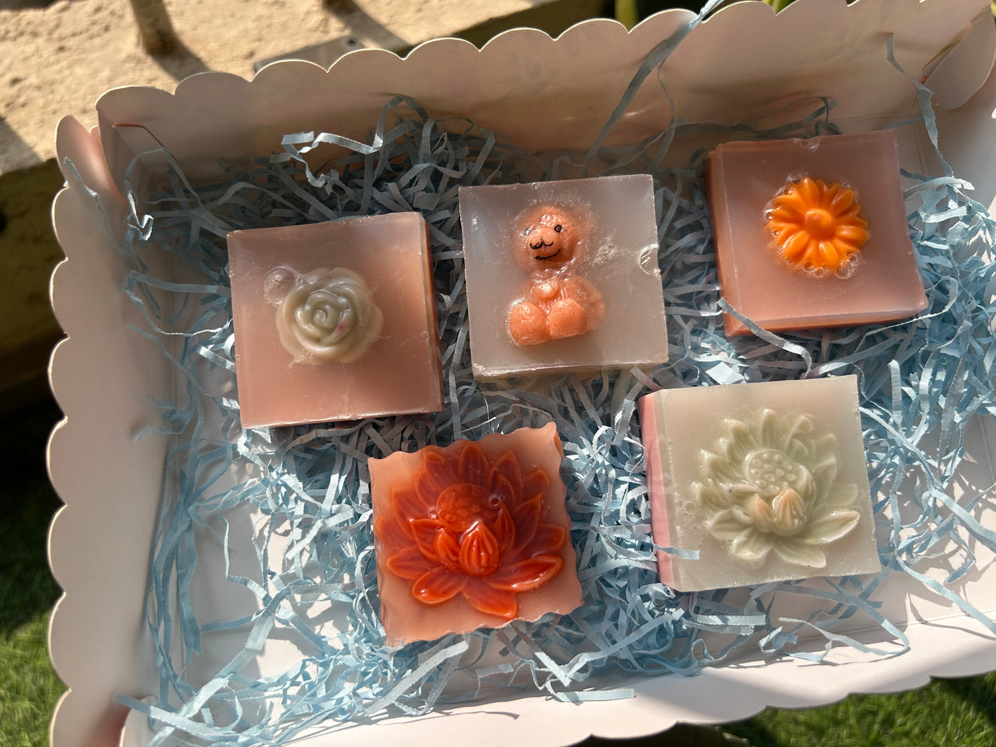 Cute Handmade Designer Soap Gift Set (Pack of 5) – Floral & Teddy Soaps