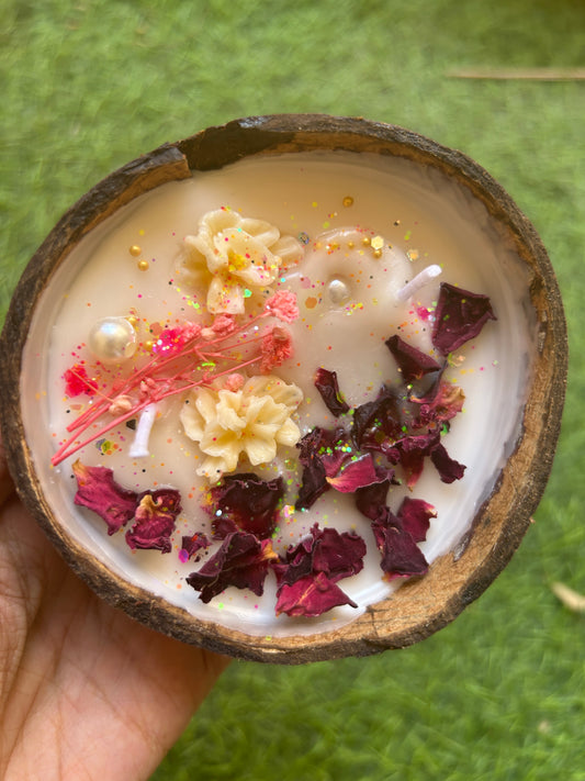 Coconut Shell Candle – Natural Handmade Décor