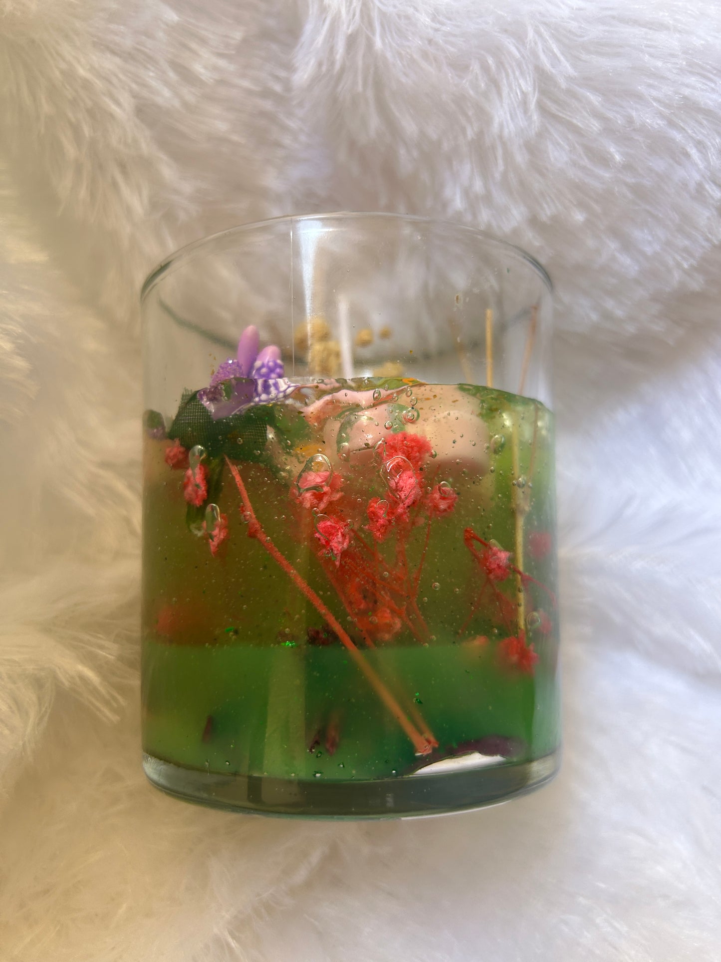 Premium nature theme glass jar candle