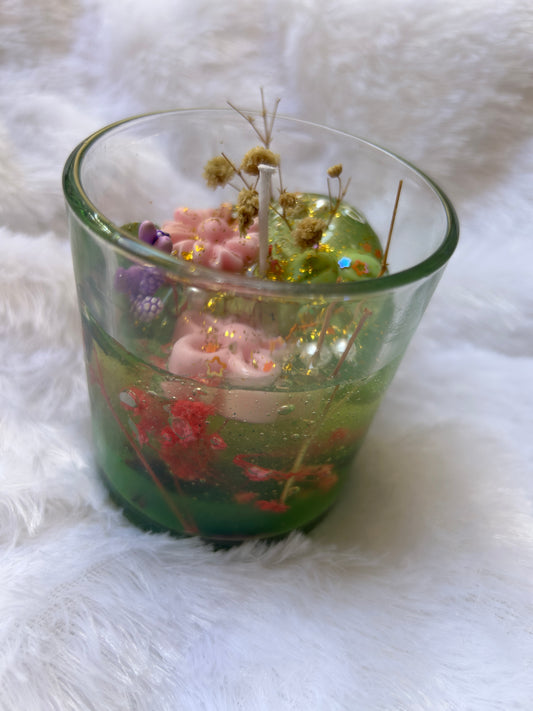 Premium nature theme glass jar candle